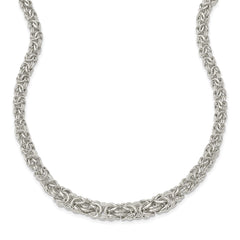 Sterling Silver Polished Byzantine Graduated Link Necklace QG5963-17