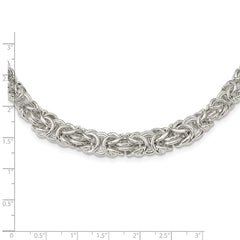 Sterling Silver Polished Byzantine Graduated Link Necklace QG5963-17