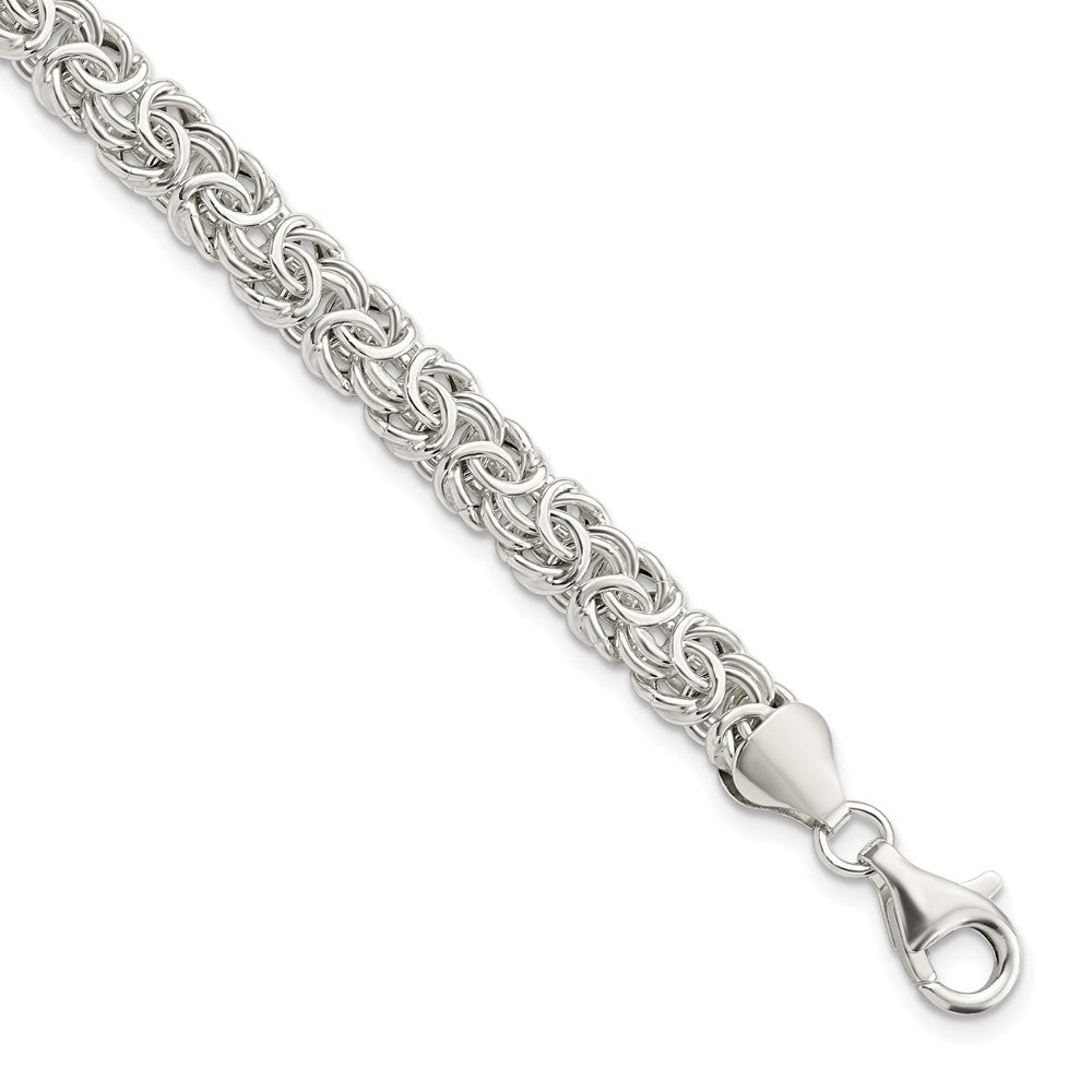 Sterling Silver Polished Byzantine Link Bracelet QG5963-7.5