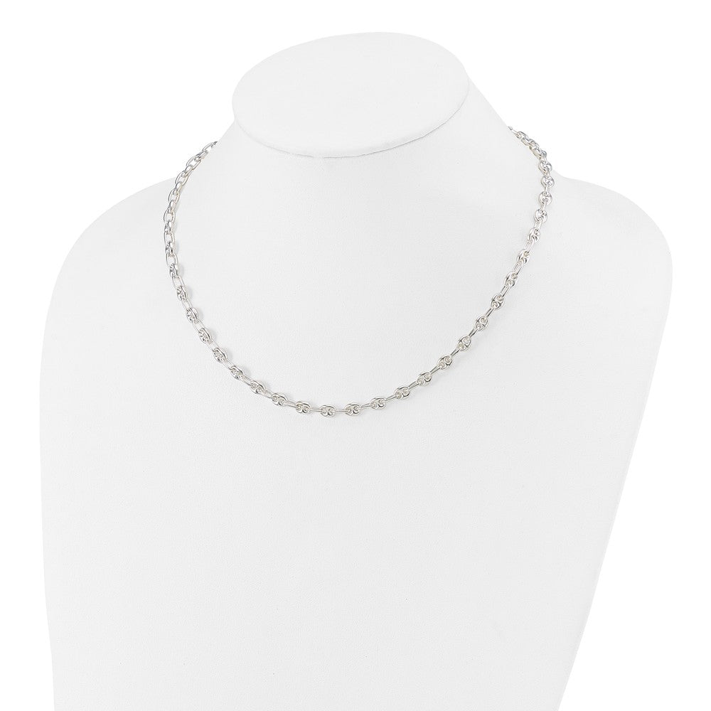 Sterling Silver Polished Fancy Link Necklace QG5966-18