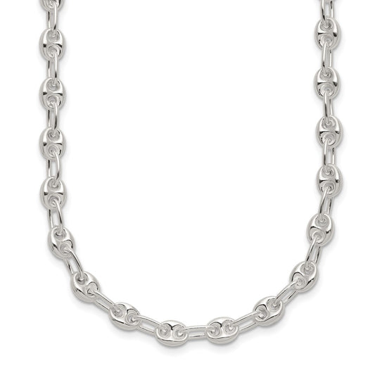 Sterling Silver Polished Fancy Link Necklace QG5966-18