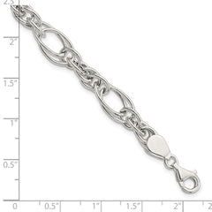 Sterling Silver Polished Fancy Link 7in Bracelet QG5970-7