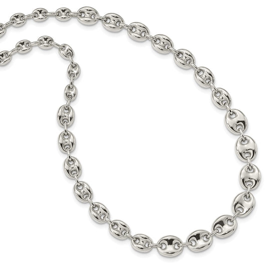 Sterling Silver Polished Fancy Link 18in Necklace QG5971-18