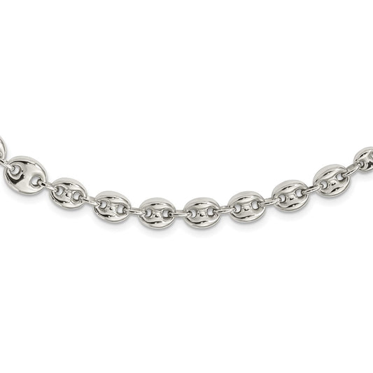Sterling Silver Polished Fancy Link 18in Necklace QG5971-18