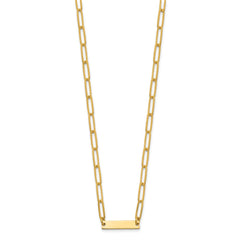 Sterling Silver Gold-plated Polished Bar Necklace w/ 2in ext. Necklace QG5983-17