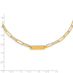 Sterling Silver Gold-plated Polished Bar Necklace w/ 2in ext. Necklace QG5983-17