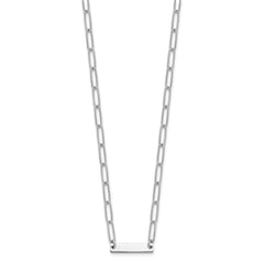 Sterling Silver Rhodium-plated Polished Bar w/ 2in ext. Necklace QG5984-17