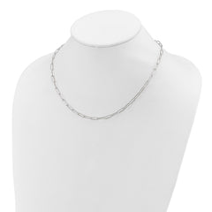 Sterling Silver D/C Fancy Open Link w/1.5 in ext. Necklace QG5986-16.75