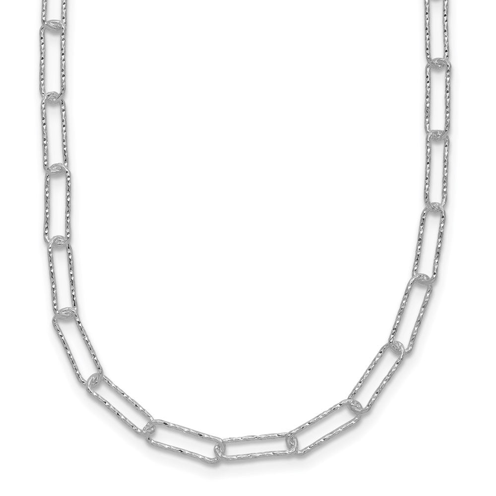 Sterling Silver D/C Fancy Open Link w/1.5 in ext. Necklace QG5986-16.75