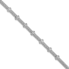 Sterling Silver Rhodium-plated Polished CZ Bracelet QG5999-7.5