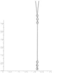 Sterling Silver Rhodium-plated Polished Bezel Set CZ w/2 in ext. Necklace QG6035-16