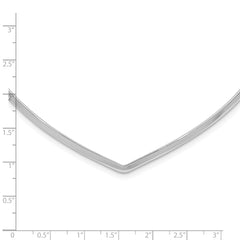 Sterling Silver Rhod. Polished V Cuff Necklace QG6042-13.5