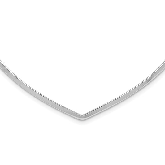 Sterling Silver Rhod. Polished V Cuff Necklace QG6042-13.5