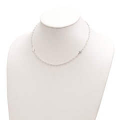 Sterling Silver Medal/Cross w/1.5in ext. Rosary Necklace QG6054-15