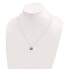 Sterling Silver 18+2in w/ext. Pink, Red & Clear CZ Heart Necklace QG6085-18