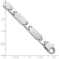 Sterling Silver Rhodium-plated Polished/Brushed Men's 8.5in Bracelet QG6239-8.5