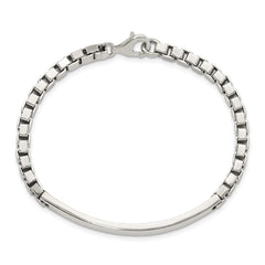 Sterling Silver Polished Box Chain ID Bracelet QG6241-7