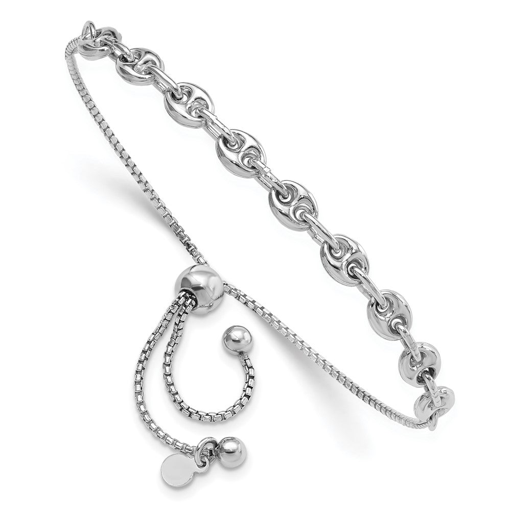 Sterling Silver Rhodium-plated Fancy Adjustable Bracelet QG6259