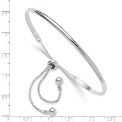 Sterling Silver Polished Bar Adjustable Bracelet QG6261