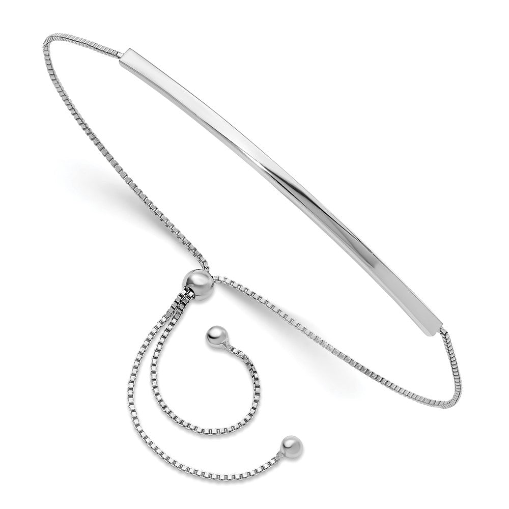 Sterling Silver Rhodium-plated Adjustable Bar Bracelet QG6262