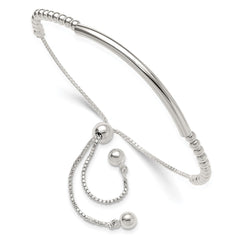 Sterling Silver Polished Bar Beaded Adjustable Bracelet QG6263