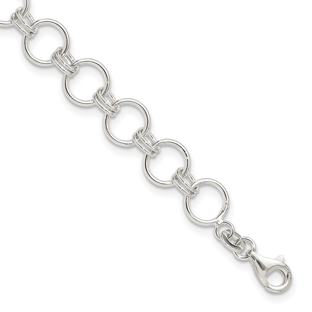 Sterling Silver Polished Circle Link 7.25in Bracelet QG6392-7.25