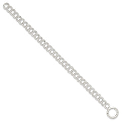 Sterling Silver Polished Double Link 8in Charm Bracelet QG6399-7
