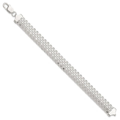Sterling Silver Polished 11.5mm Bismark 7in Bracelet QG6411-7