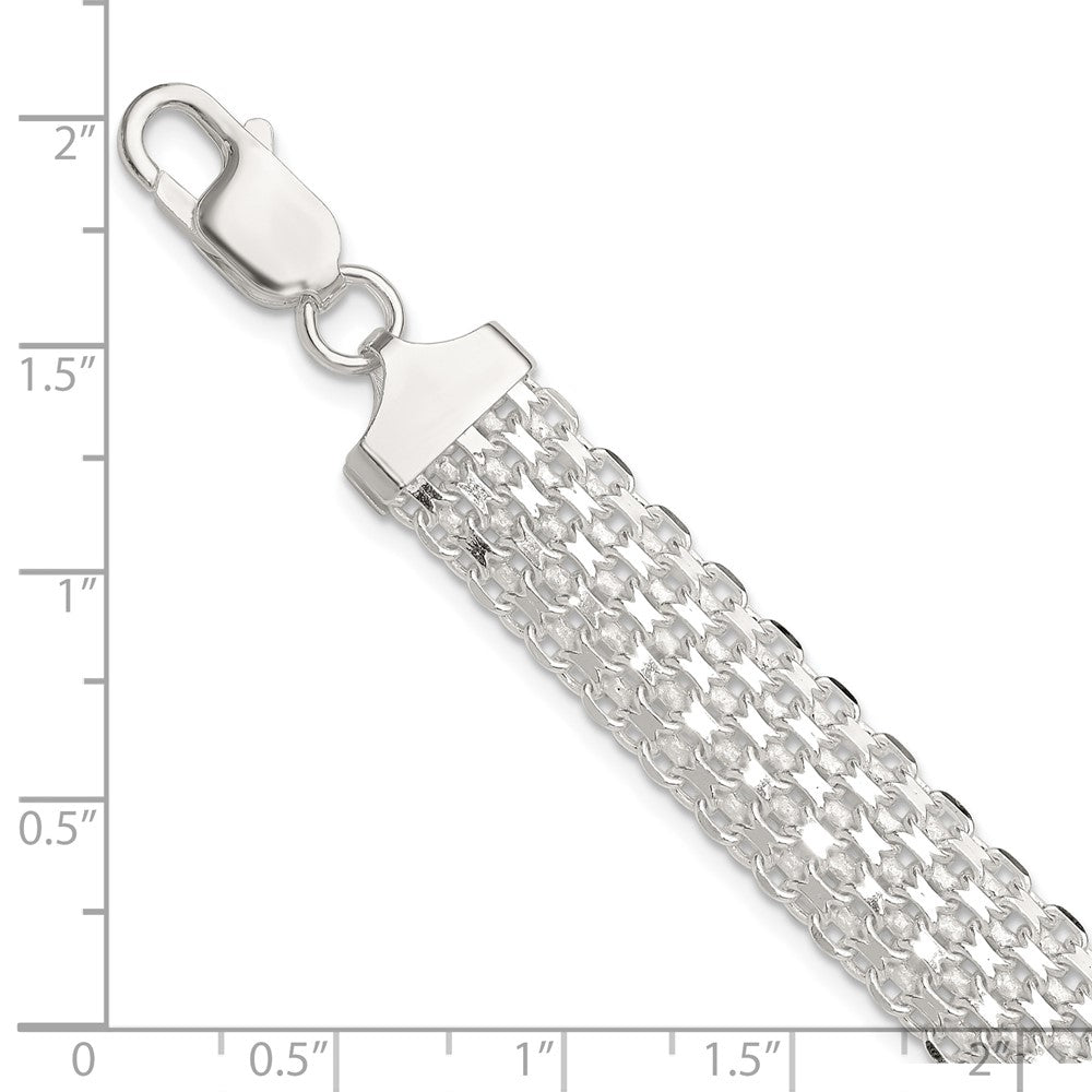Sterling Silver Polished 11.5mm Bismark 7in Bracelet QG6411-7