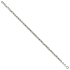 Sterling Silver Rhodium-plated 4mm Beaded 7.5in Bracelet QG6421-7.5