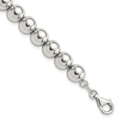 Sterling Silver Rhodium-plated 8mm Beaded 7.5in Bracelet QG6423-7.5