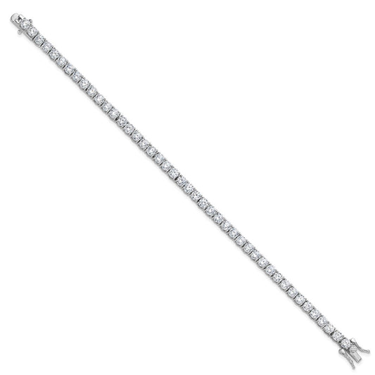Sterling Silver Rhodium-plated 4mm CZ 7.5in Tennis Bracelet QG6432-7.5