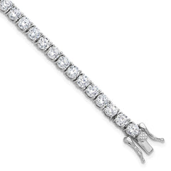 Sterling Silver Rhodium-plated 4mm CZ 7.5in Tennis Bracelet QG6432-7.5