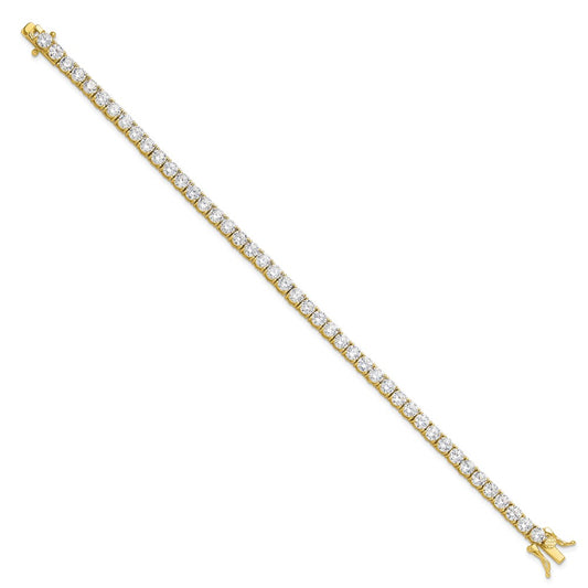 Sterling Silver Gold-tone 4mm CZ 7.5in Tennis Bracelet QG6432GP-7.5