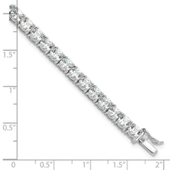 Sterling Silver Rhodium-plated Polished CZ Tennis Bracelet QG6433-7.5