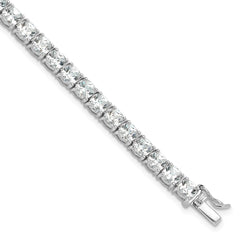 Sterling Silver Rhodium-plated Polished CZ Tennis Bracelet QG6433-7.5