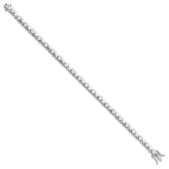 Sterling Silver Rhodium-plated Polished Fancy X's CZ Tennis Bracelet QG6460-7.5