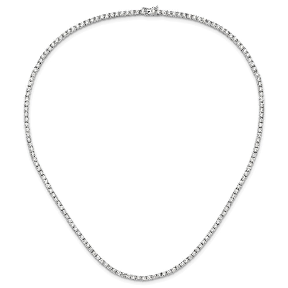 Sterling Silver Rhodium-plated Polished CZ Tennis Necklace QG6490-18.25