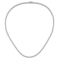 Sterling Silver Rhodium-plated Polished CZ Tennis Necklace QG6490-18.25