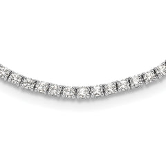 Sterling Silver Rhodium-plated Polished CZ Tennis Necklace QG6490-18.25