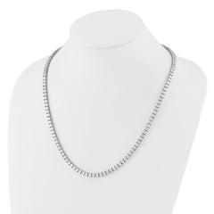 Sterling Silver Rhodium-plated 4mm CZ 22in Tennis Necklace QG6491-22