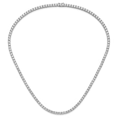 Sterling Silver Rhodium-plated 4mm CZ 22in Tennis Necklace QG6491-22