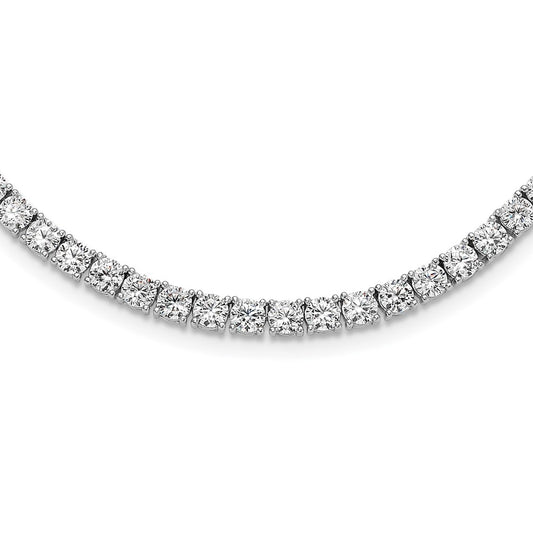 Sterling Silver Rhodium-plated 4mm CZ 22in Tennis Necklace QG6491-22