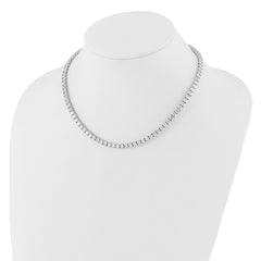 Sterling Silver Rhodium-plated 4mm CZ 17in Tennis Necklace QG6492-17