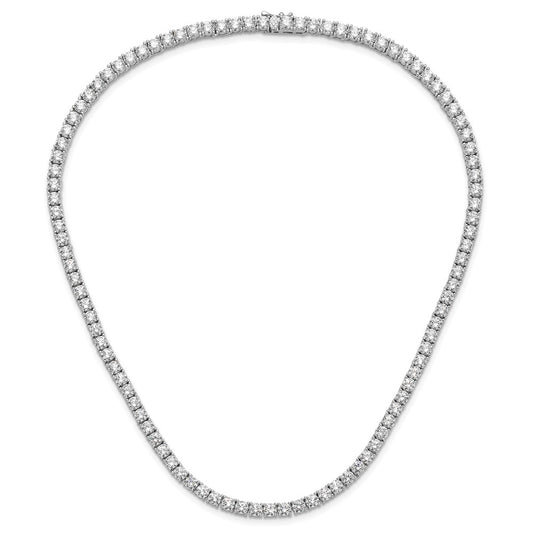 Sterling Silver Rhodium-plated 4mm CZ 17in Tennis Necklace QG6492-17