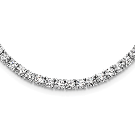 Sterling Silver Rhodium-plated 4mm CZ 17in Tennis Necklace QG6492-17