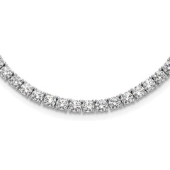 Sterling Silver Rhodium-plated 4mm CZ 17in Tennis Necklace QG6492-17