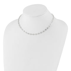 Sterling Silver Rhodium-plated 16in with 2in ext. Fancy Link Necklace QG6503-16