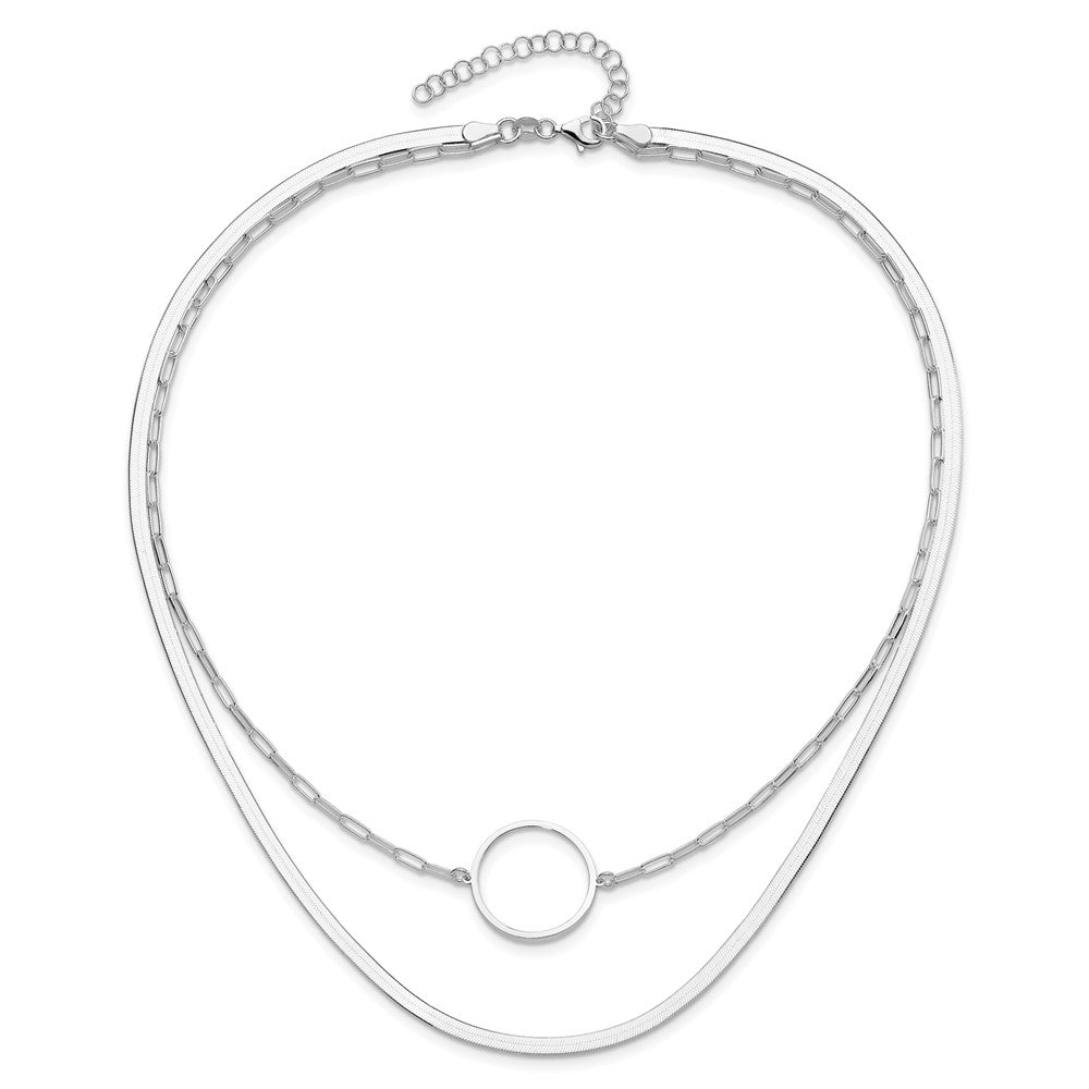 Sterling Silver Rhodium-plated 2 Strand 16in w/2in ext Necklace QG6522-16
