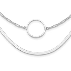 Sterling Silver Rhodium-plated 2 Strand 16in w/2in ext Necklace QG6522-16